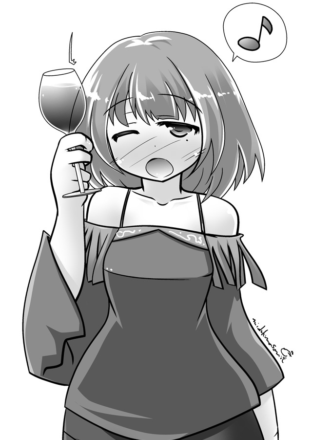 日本酒ばかり描いていたのでワインは珍しい 楓さん