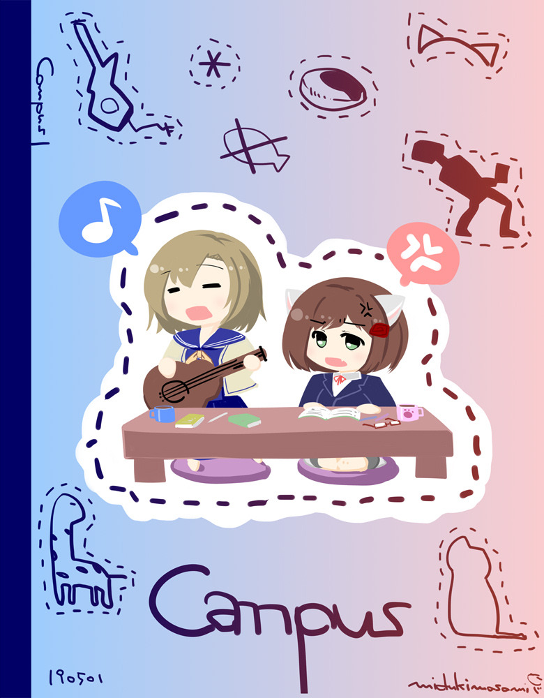 勉強しろにゃ…… みくりーなキャンパスノート