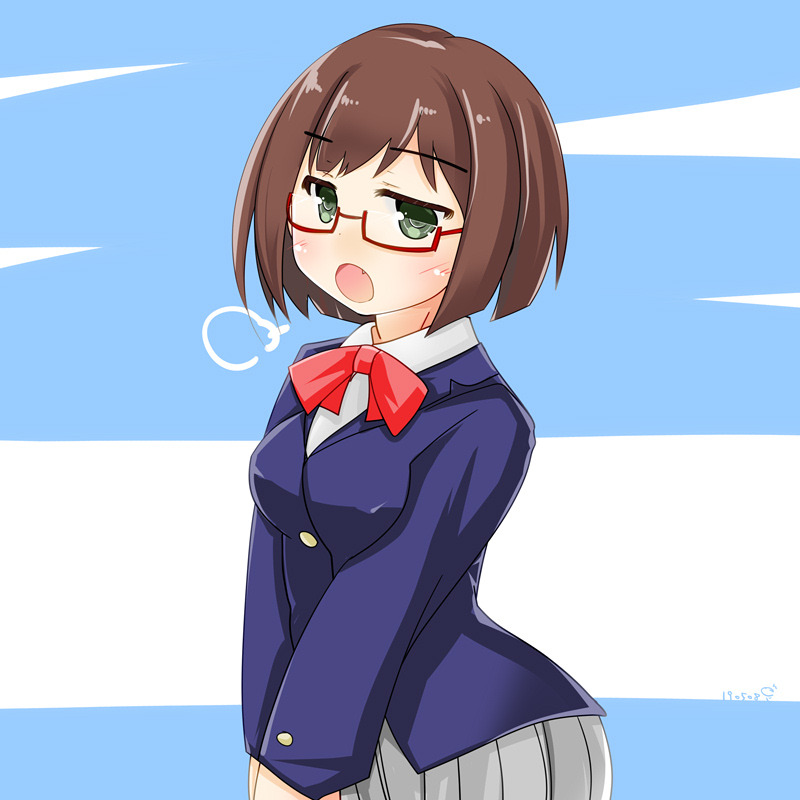 制服を性的な目で見てないかにゃ……? 制服眼鏡前川みく